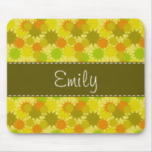 Retro Orange & Green Mouse Mat