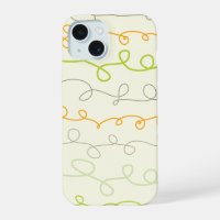 Retro Orange Green Simple Fun Scribbles Pattern