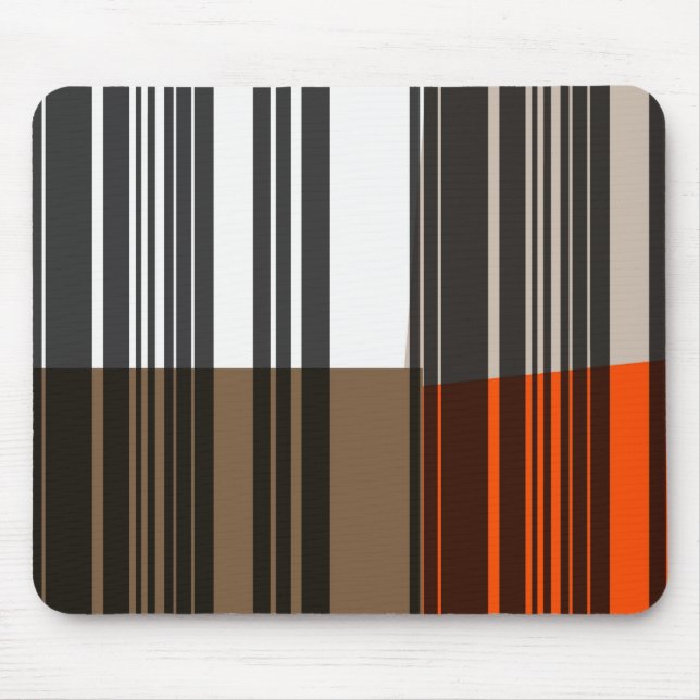 Retro Orange, Grey, Brown, Black Abstract Art Mouse Mat (Front)