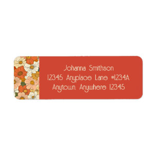 Retro Orange Groove Floral Red Orange