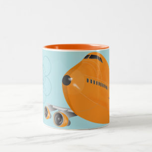 Retro Orange Jumbo Airliner Mug
