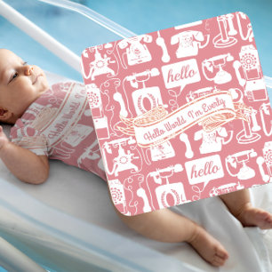 Retro Orange or Any Colour Telephone Pattern Coaster