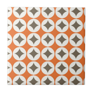 Retro Orange Pattern Tile