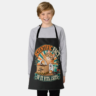 Retro Orange Scientist Cat Funny Chemistry Art Apron