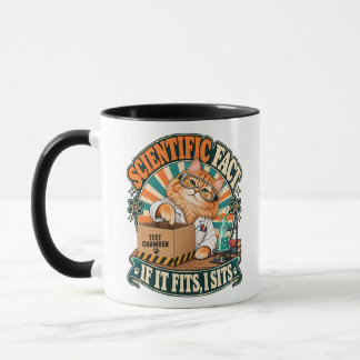 Retro Orange Scientist Cat Funny Chemistry Art Mug