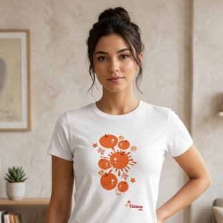 Retro Orange Splash T-Shirt Vintage Fruit Graphic  Tri-Blend Shirt
