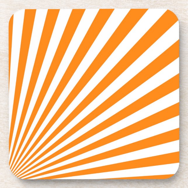 Retro Orange Sun Rays Background Coaster (Front)