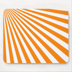 Retro Orange Sun Rays Background Mouse Mat