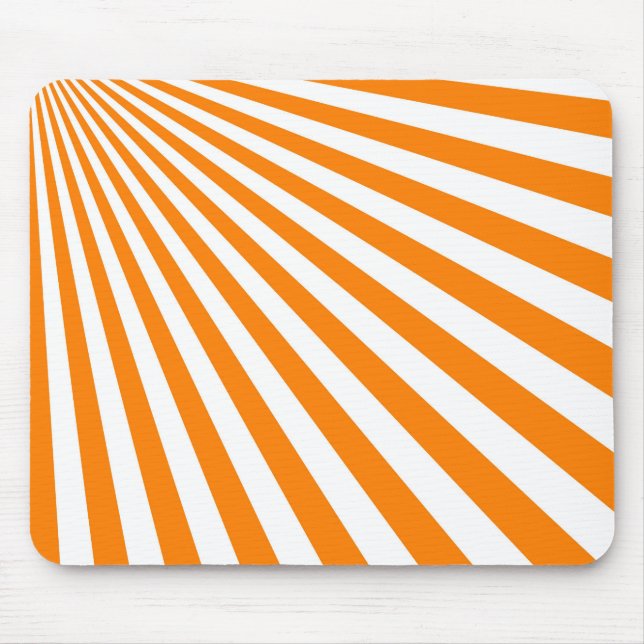 Retro Orange Sun Rays Background Mouse Mat (Front)
