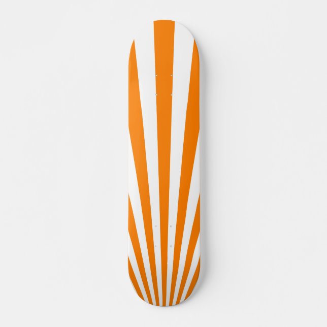 Retro Orange Sun Rays Background Skateboard (Front)
