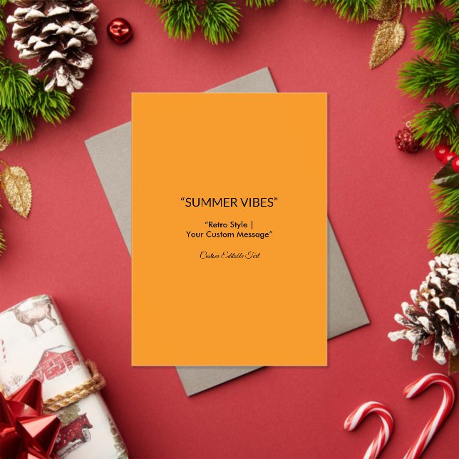 Retro Orange Texture – Summer Vibes Art Acrylic Invitations (Insitu (Holiday))