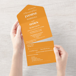 Retro Orange Texture – Summer Vibes Art All In One Invitation
