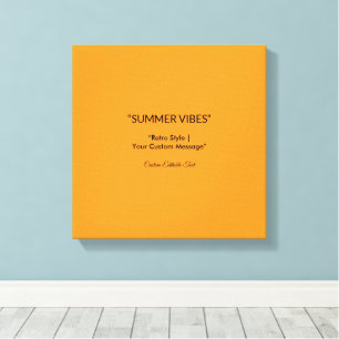Retro Orange Texture – Summer Vibes Art Canvas Print