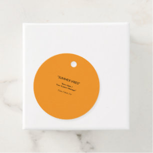 Retro Orange Texture – Summer Vibes Art Favour Tags