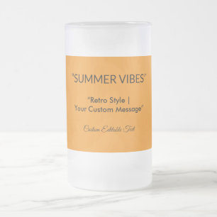 Retro Orange Texture – Summer Vibes Art Frosted Glass Beer Mug