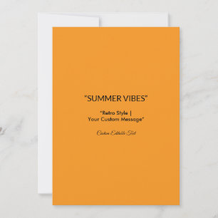 Retro Orange Texture – Summer Vibes Art Holiday Card