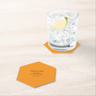 Retro Orange Texture – Summer Vibes Art Paper Coaster