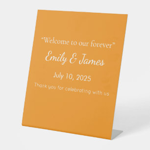 Retro Orange Texture – Summer Vibes Art Pedestal Sign