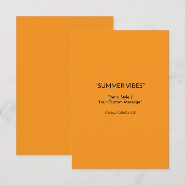 Retro Orange Texture – Summer Vibes Art RSVP Card (Front/Back)