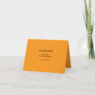 Retro Orange Texture – Summer Vibes Art Thank You Card