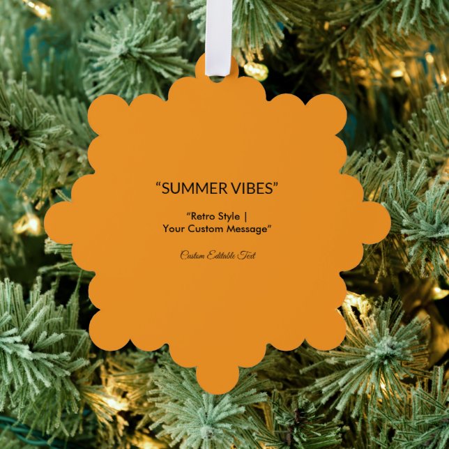 Retro Orange Texture – Summer Vibes Art Tree Decoration Card (Insitu (Tree))