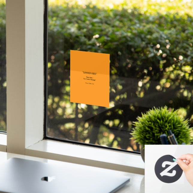 Retro Orange Texture – Summer Vibes Art Window Cling (Office)