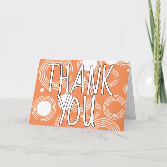 Retro Orange Thank You Card (Front)