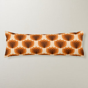 Retro orange tulip flowers body cushion