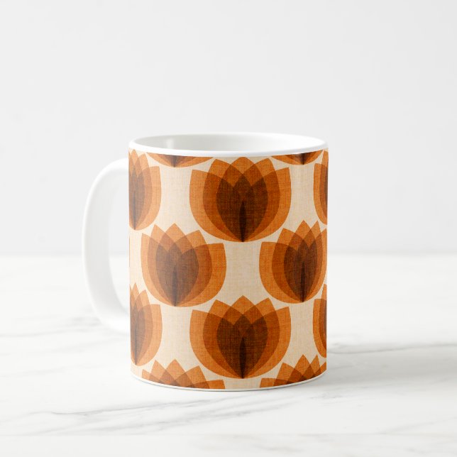 Retro orange tulip flowers coffee mug (Front Left)