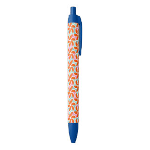 Retro Orange Wedge Pattern Black Ink Pen