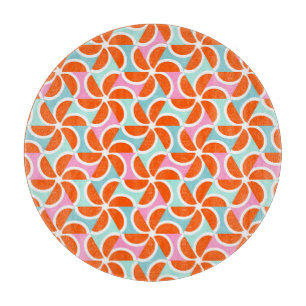 Retro Orange Wedge Pattern Cutting Board