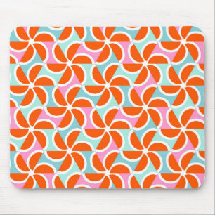 Retro Orange Wedge Pattern Mouse Mat