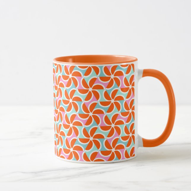 Retro Orange Wedge Pattern Mug (Right)