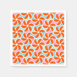 Retro Orange Wedge Pattern Napkin