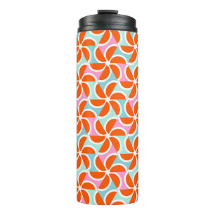 Retro Orange Wedge Pattern Thermal Tumbler
