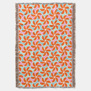Retro Orange Wedge Pattern Throw Blanket