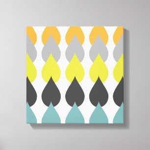 Retro Orange Yellow Aqua Overlap Canvas Print