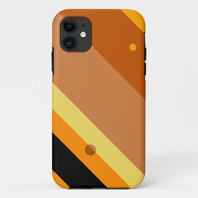 Retro Orange Yellow Black Stripes Seamless Dots Case-Mate iPhone Case (Back)