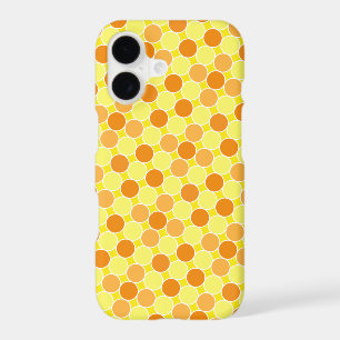 Retro Orange Yellow Dots Geometric Pattern