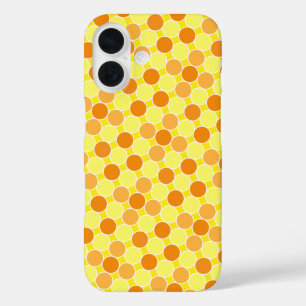 Retro Orange Yellow Dots Geometric Pattern iPhone 16 Case