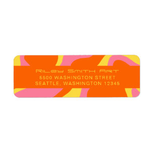 Retro Orange Yellow Pink Colourful Abstract Trendy