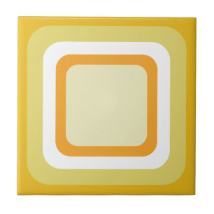 Retro Orange Yellow White Tile