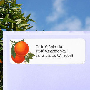 Retro Oranges with Flowers Editable Return Address