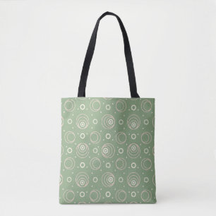 Retro Orbit Green Pattern Tote Bag 