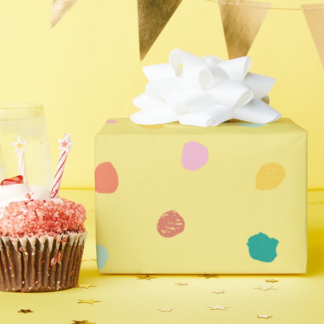Retro Organic Polka Dot Inspired by Palm Springs Wrapping Paper (Birthday Party)