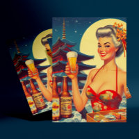 Retro Oriental Beer Girl