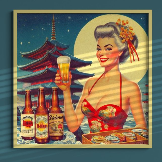Retro Oriental Beer Girl Poster (Creator Uploaded)