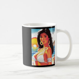 Retro Oriental Girl Sticker  Coffee Mug