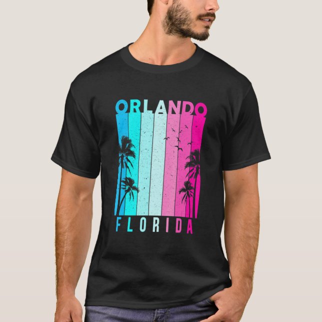 Retro Orlando Florida Beach Summer Tropical Souven T-Shirt (Front)
