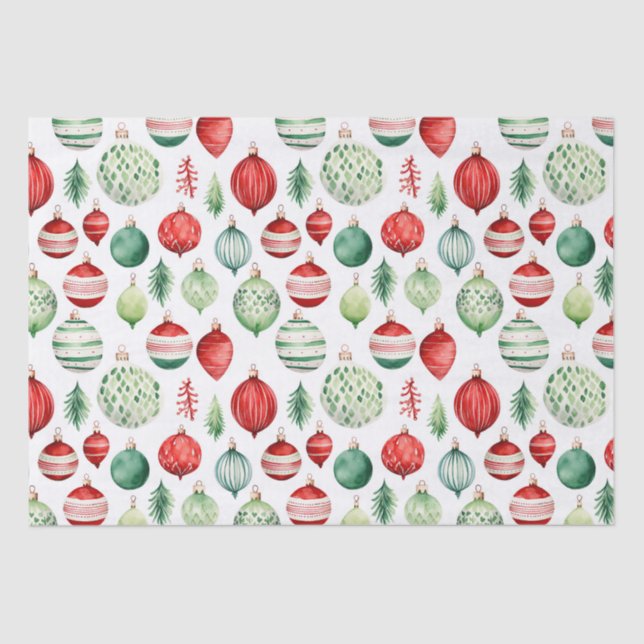 Retro Ornament Christmas Tissue Paper (Front)